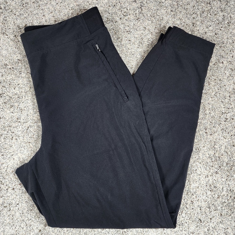 Athleta Jogger Pants Womens 8 Black Activewear Ankle Zips Good